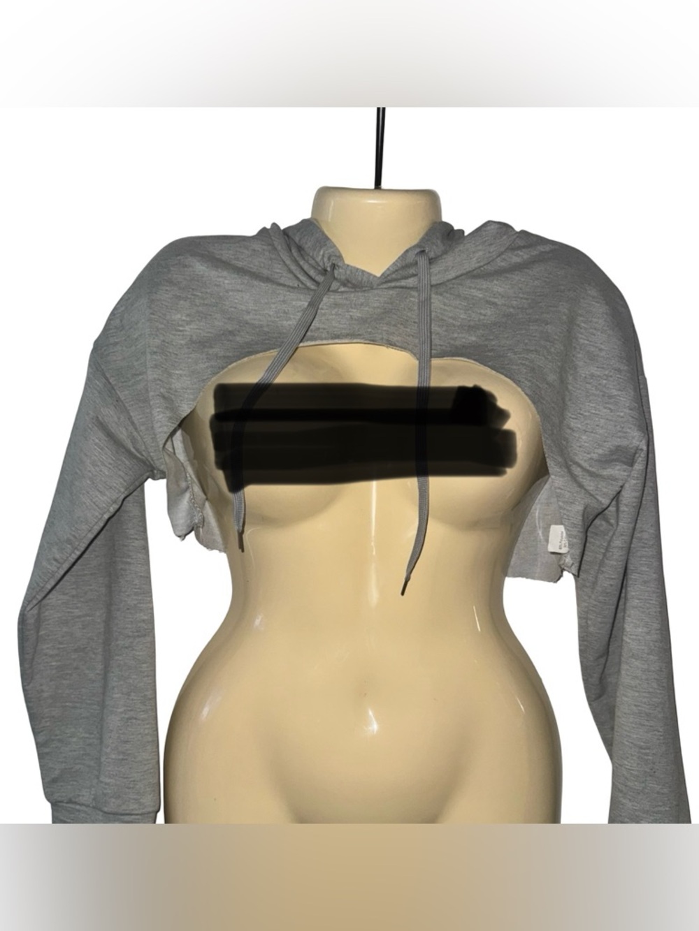 ROMWE Gray Cropped Hoodie Sweatshirt